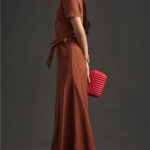 Maeve Brown Flare Jumpsuit